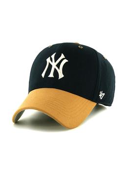 Gorra New York negra con visera camel