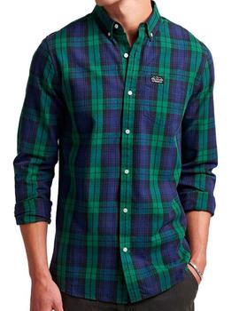 Camisa Superdry cuadros verdes para hombre