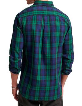 Camisa Superdry cuadros verdes para hombre