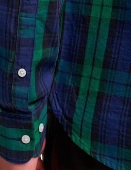 Camisa Superdry cuadros verdes para hombre