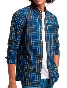 Camisa Superdry cuadros grandes azules para hombre