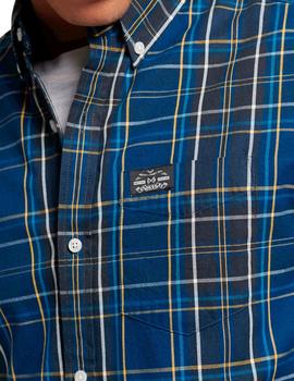 Camisa Superdry cuadros grandes azules para hombre