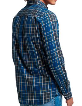 Camisa Superdry cuadros grandes azules para hombre