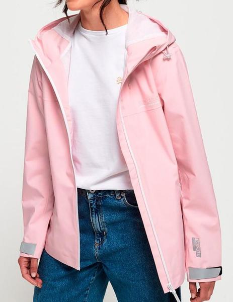 Impermeable Superdry Waterproof rosa para mujer