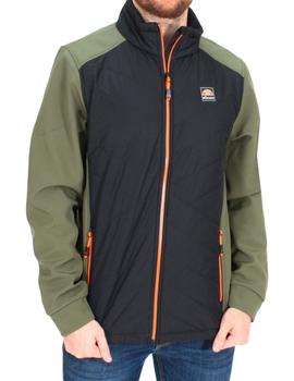 Chaqueta Ellesse Montellio negro y verde khaki para hombre