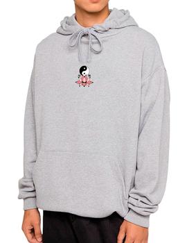 Sudadera Kaotiko Lotus Ying Yang gris para hombre