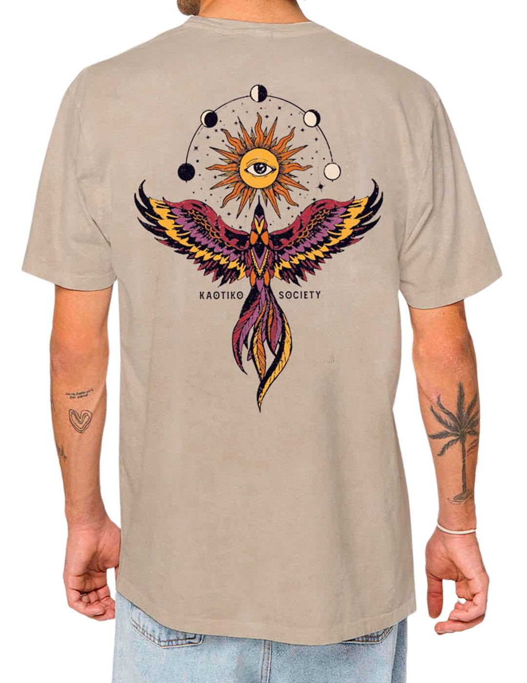 Camiseta Kaotiko Washed Phoenix beige Envíos 24h