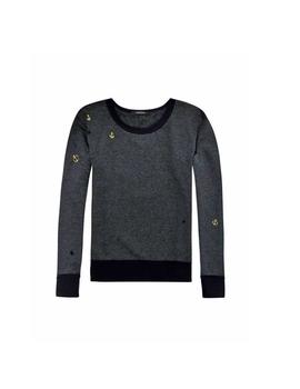 Sudadera náutica Maison Scotch gris para mujer