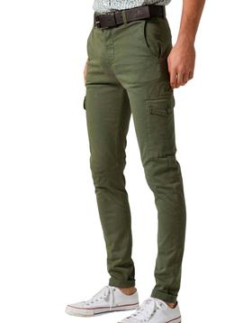 Pantalón chino Altona Dock verde con bolsillos cargo