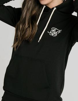 Sudadera Siksilk Leopard Hooded negra para mujer