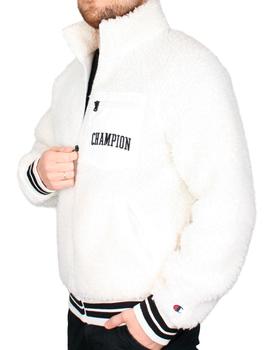 Chaqueta Champion blanca de borrego para hombre