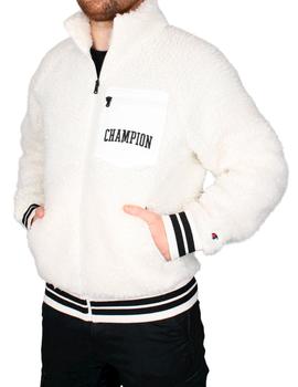 Chaqueta Champion blanca de borrego para hombre