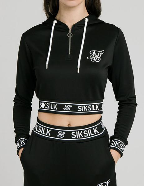 Sudadera Siksilk Zip Track negra mujer