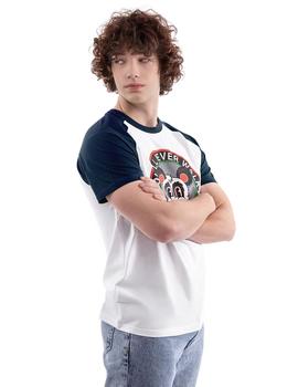 Camiseta Buddy Archive Ranglan blanca y marino para hombre