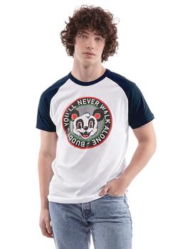 Camiseta Buddy Archive Ranglan blanca y marino para hombre