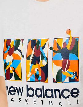 Camiseta New Balance Basketball beige para hombre