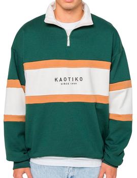 Sudadera retro Kaotiko verde para hombre