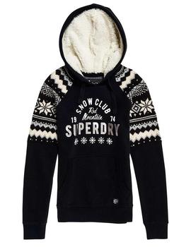 Sudadera Superdry Dakota Fairisle negra para mujer