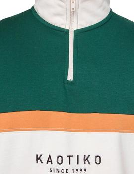 Sudadera retro Kaotiko verde para hombre