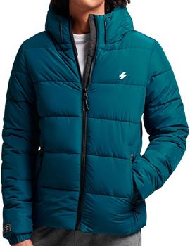 Plumas azul Superdry con capucha para hombre