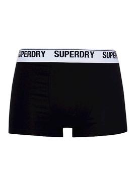 Caja de calzoncillos Superdry negro, gris y blanco