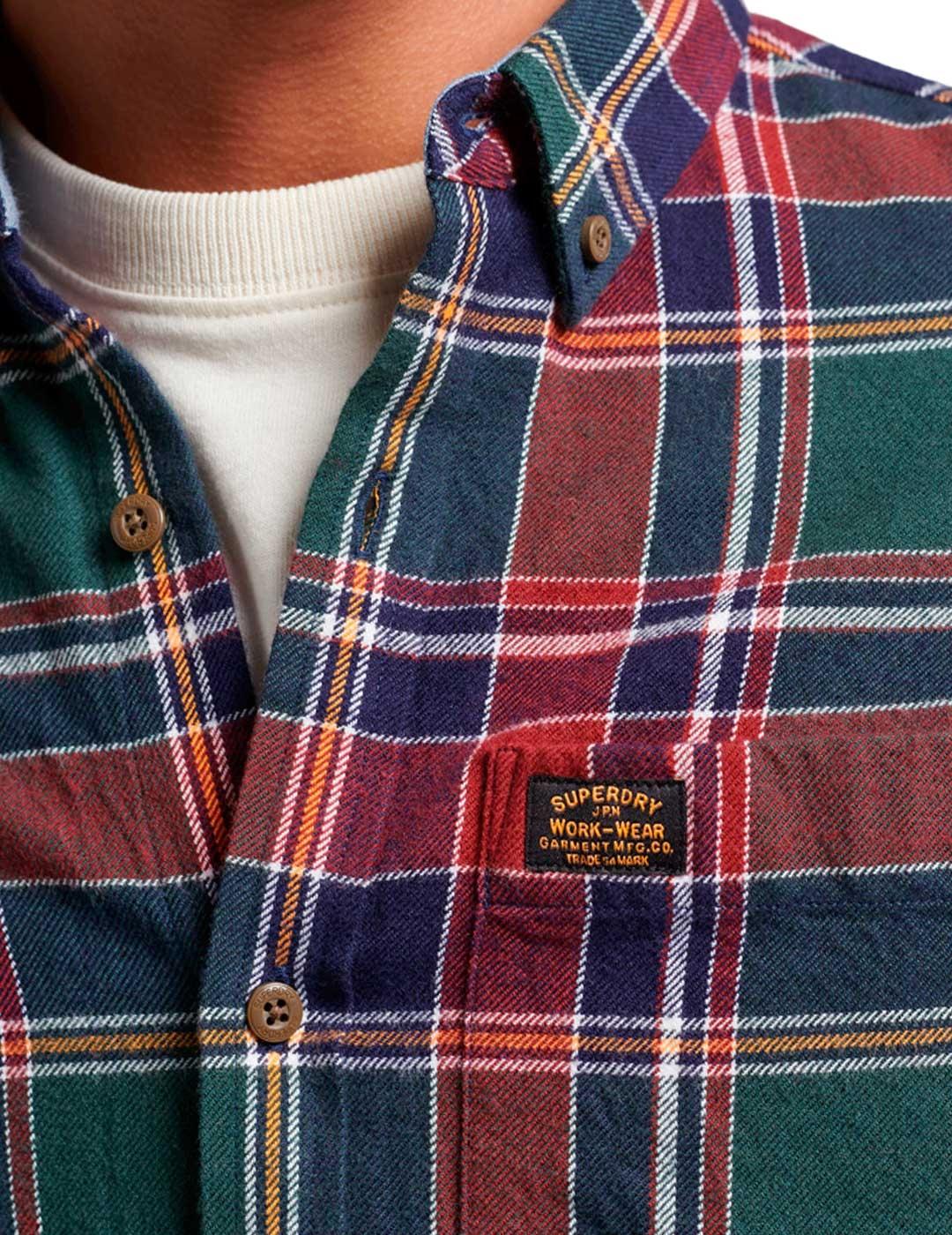 Camisa Superdry gordita de cuadros multicolor