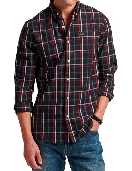 Camisa cuadros hombre top roja y negra