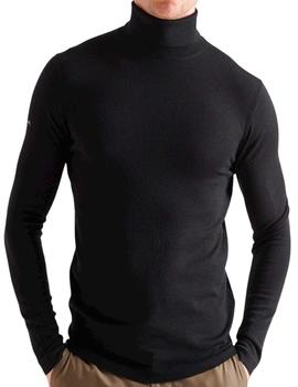 Jersey cuello cisne Superdry negro para hombre