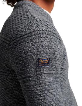 Jersey Superdry gris de canalé para hombre