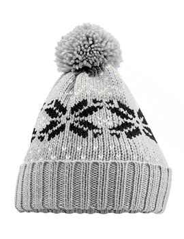 Gorro de navidad con pompón gris unisex