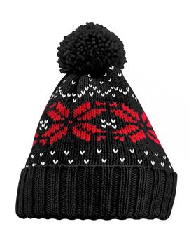 Gorro de navidad con pompón negro unisex