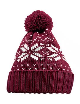 Gorro de navidad con pompón granate unisex