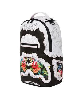 Mochila Sprayground blanca estampada con flores