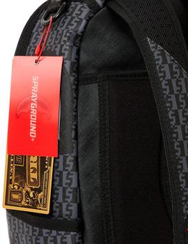Mochila Sprayground del tiburón Money Check gris