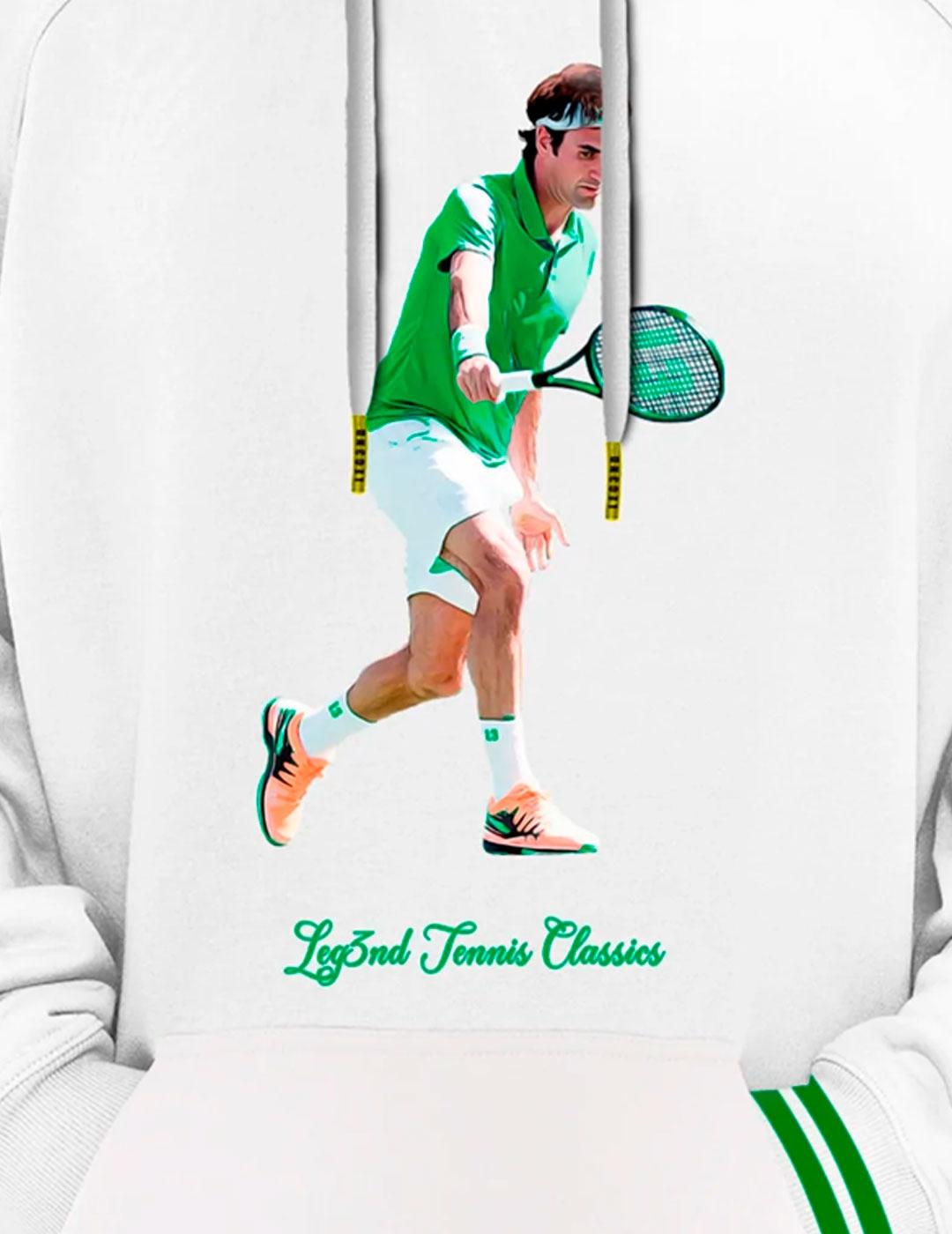 Sudadera Legend Roger Federer blanca y verde