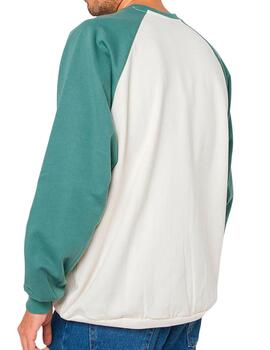 Sudadera Kaotiko beige manga ranglan verde