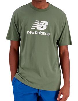 Camiseta básica New Balance verde para hombre