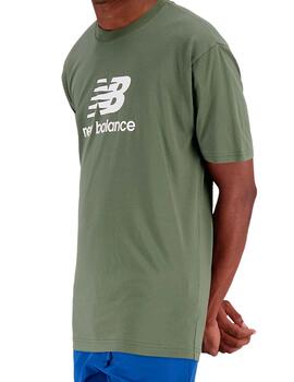 Camiseta básica New Balance verde para hombre