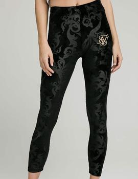 Pantalón SikSilk Embossed Velour negro para mujer