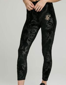 Pantalón SikSilk Embossed Velour negro para mujer