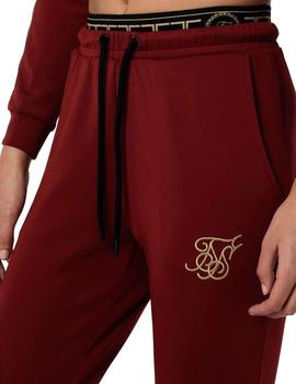 Pantalón Siksilk Athena Elastic granate para mujer