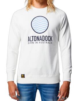 Sudadera Altona Dock blanca con estampado surfero