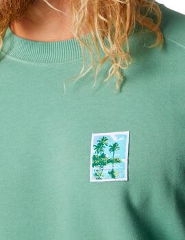 Sudadera Altona Dock verde con parches