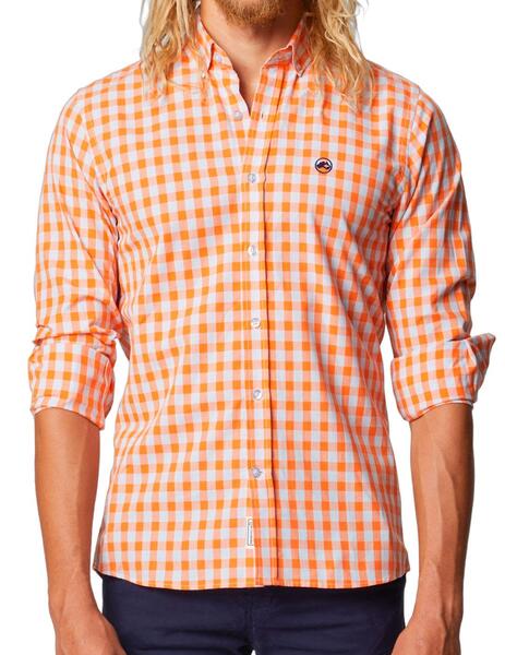 Camisa Altona Dock cuadros naranjas