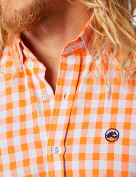 Camisa Altona Dock cuadros naranjas