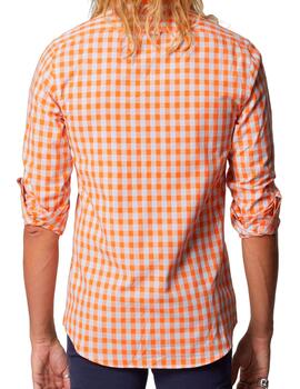 Camisa Altona Dock cuadros naranjas