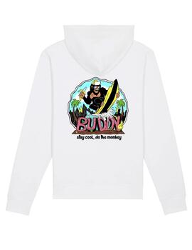 Sudadera Buddy Monkey blanca para hombre