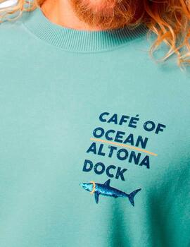 Sudadera Altona Dock Cafe of Ocean verde agua