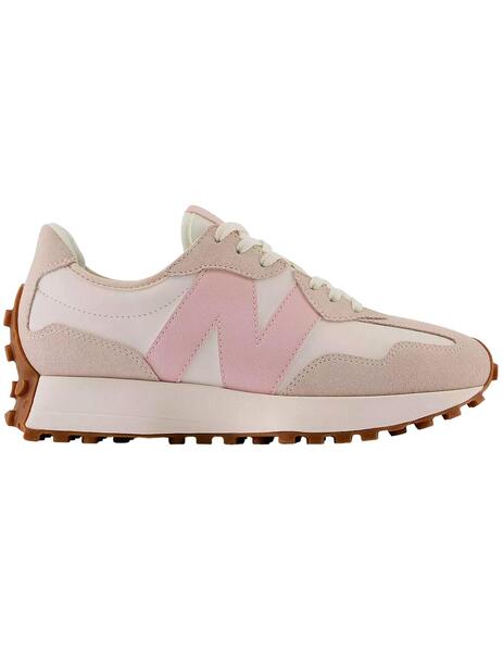 inversión Goteo Más Zapatillas New Balance mujer 327 blancas y rosa