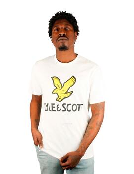 Camiseta Lyle Scott blanca con logo grande